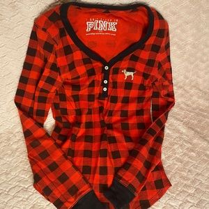 Victoria’s Secret red checkered pj top